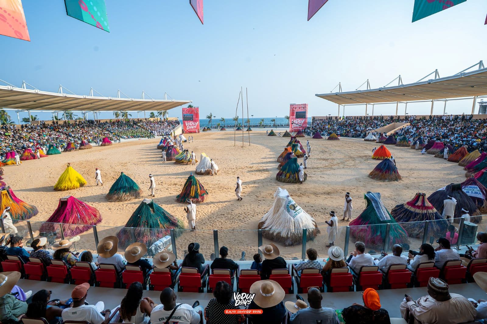 Crowd at the Ouidah Arena during the Grand Ceremony at Vodun Days 2026